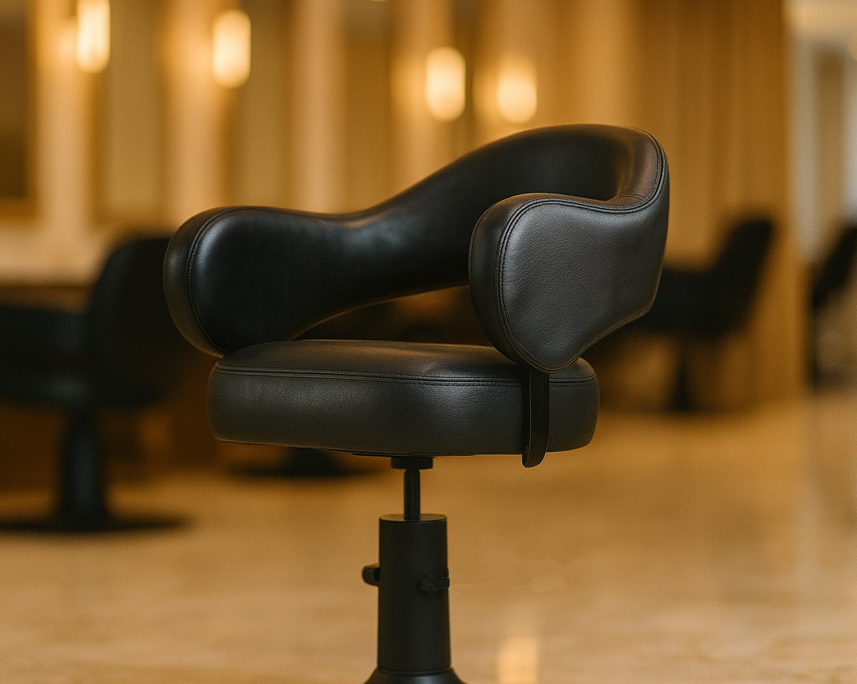 Fauteuil de coiffure électrique VO Concept dans un salon de coiffure design